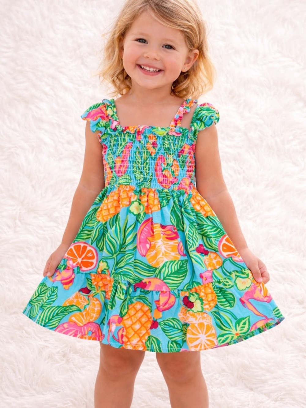 C&C California Girls Tropical Fruit Print Dress 3T Cotton Sundress NWOT - Picture 12 of 12